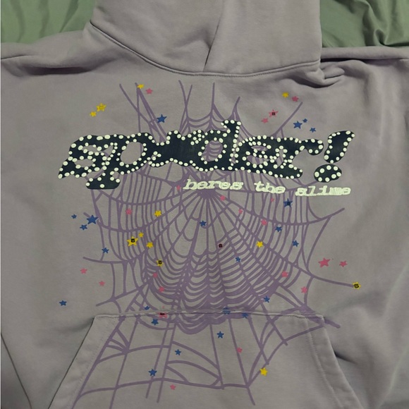 Sp5der Other - Spider Graphic Purple Hoodie